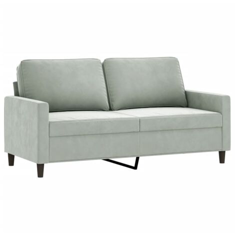 Canapé à 2 places,Sofa pour Salon,Banquette Gris clair 140 cm Velours CFW570674 (1/5)