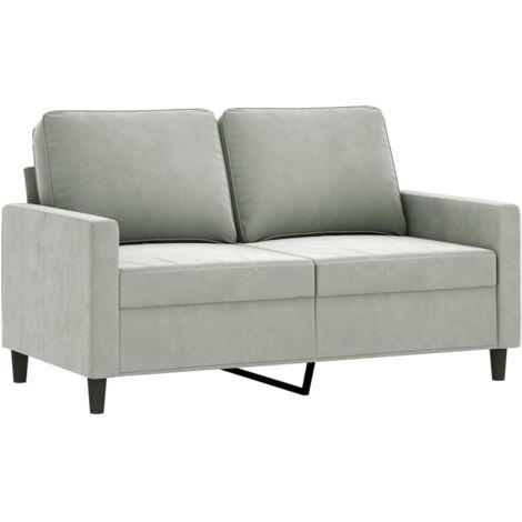 Canapé à 2 places,Sofa pour Salon,Banquette Gris clair 120 cm Velours CFW860274 (1/5)