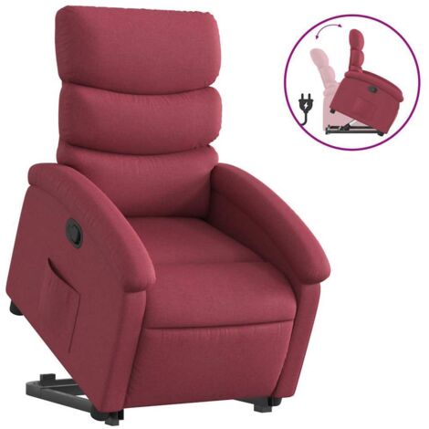 Fauteuil de Salon,Chaise,Fauteuil inclinable rouge bordeaux tissu CFW640361 (1/5)