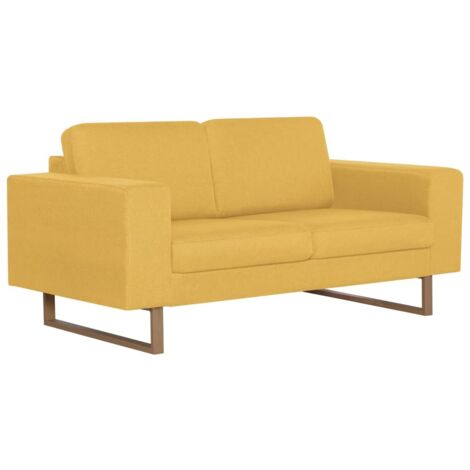 Canapé à 2 places,Sofa pour Salon,Banquette tissu jaune CFW301681 (1/5)