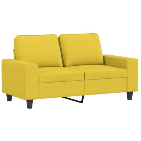 Canapé à 2 places,Sofa pour Salon,Banquette Jaune clair 120 cm Tissu CFW686597 (1/5)