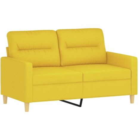 Canapé à 2 places,Sofa pour Salon,Banquette Jaune clair 120 cm Tissu CFW687145 (1/5)
