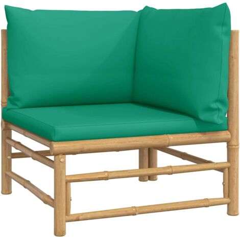 Canapé d'angle de jardin,Canapé d'extérieur,Sofa de jardin avec coussins vert bambou CFW535727 (1/5)