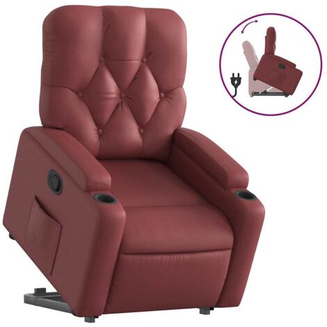 Fauteuil de Salon,Chaise,Fauteuil inclinable Rouge bordeaux Similicuir CFW675984 (1/5)