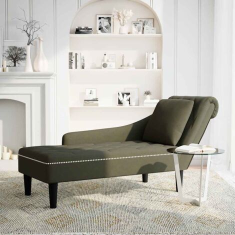 Fauteuil de Salon,Chaise,Fauteuil long et coussin/accoudoir droit vert armée similicuir CFW268160 (1/5)