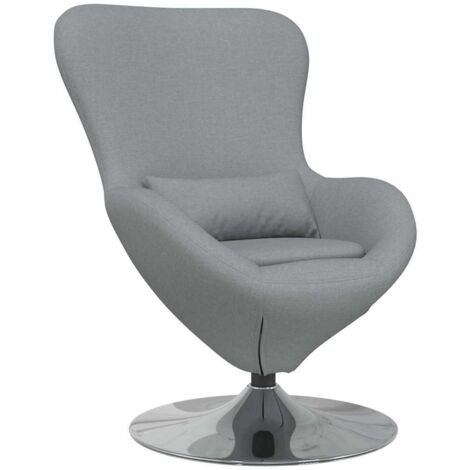 Fauteuil de Salon,Chaise,Fauteuil œuf Gris clair 63 x 73 x 90 cm tissu CFW776183 (1/5)