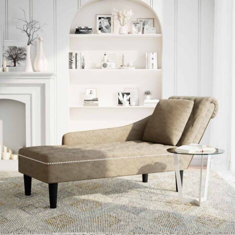Fauteuil de Salon,Chaise,Fauteuil long et coussin/accoudoir droit gris clair simili cuir CFW579951 (1/5)