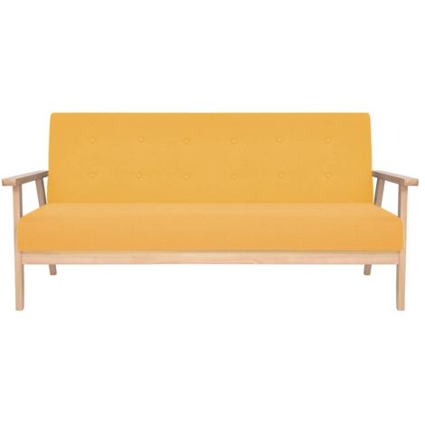 Canapé à 3 places,Sofa pour Salon,Banquette Tissu Jaune CFW207201 (1/5)