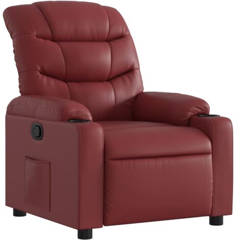 Fauteuil de Salon,Chaise,Fauteuil inclinable Rouge bordeaux Similicuir CFW833565 (1/5)