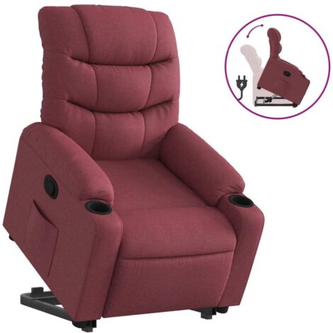 Fauteuil de Salon,Chaise,Fauteuil inclinable rouge bordeaux tissu CFW434417 (1/5)