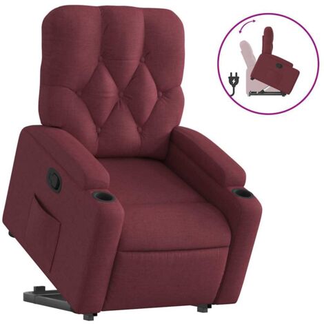 Fauteuil de Salon,Chaise,Fauteuil inclinable rouge bordeaux tissu CFW117032 (1/5)