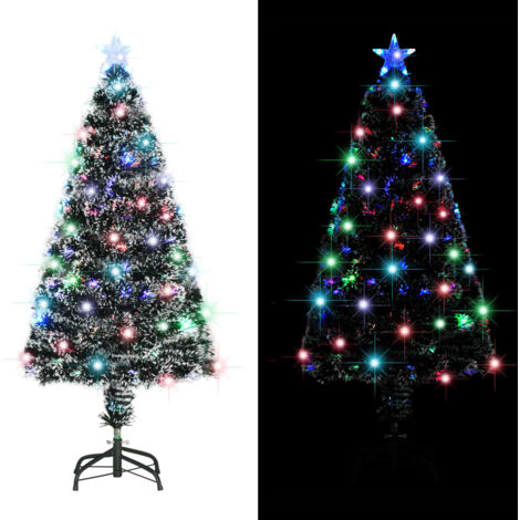 Arbre de Noël，Sapin de Noël pré-éclairé avec support 120 cm fibre optique CFW64368 (1/5)