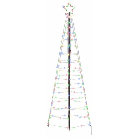 Arbre de Noël，Sapin de Noël LED avec piquets au sol Multicolore 250 cm Fer CFW66712 (1/5)