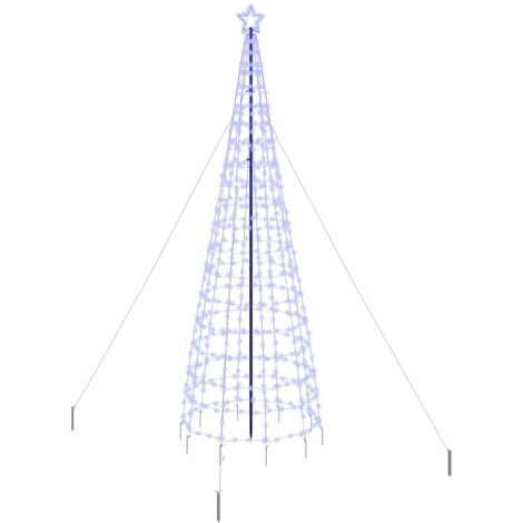 Arbre de Noël,Sapin de Noël LED avec piquets au sol Bleu 400 cm Fer CFW83954 (1/5)