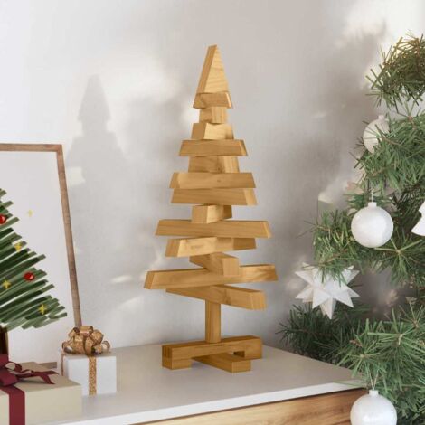 Petit Sapin De Noël Ornemental En Chêne Anglais Massif, Décoration Table