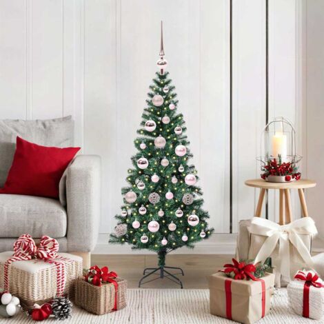 Sapin De Noël,Arbre De Noël Artificiel Vert Et Blanc 240 Cm PVC Et Metal Cfw69738 90466235
