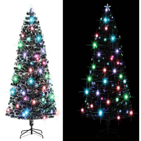 Arbre de Noël，Sapin de Noël pré-éclairé avec support 240 cm fibre optique CFW49241 (1/5)