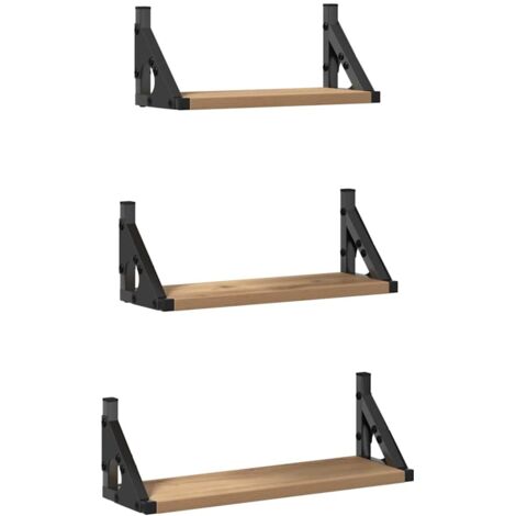 Ensemble d'étagères murales avec étagère 3 pcs,Étagère flottante chêne artisanal CFW21402 (1/5)