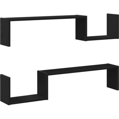 Étagère Murale avec étagère 2 pcs,Étagère flottante Chêne noir 100 x 15 x 20 cm CFW29808 (1/5)