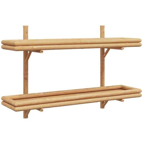 Étagère murale,Étagère flottante avec étagère Marron 100 x 26 x 60 cm Bambou CFW50315 (1/5)