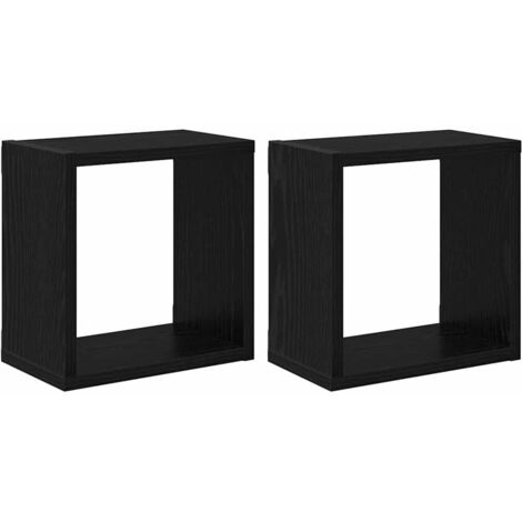 Étagères murales avec étagère 2 pcs,Étagère flottante Chêne noir 26 x 15 x 26 cm CFW34239 (1/5)