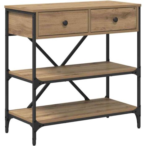 Table console,Table d'appoint,Bout de canapé avec tiroir avec étagère Autre chêne artisanal CFW52044 (1/5)