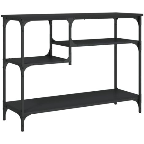 Table console,Table d'appoint,Bout de canapé avec étagères noir 100x35x75 cm CFW27853 (1/5)