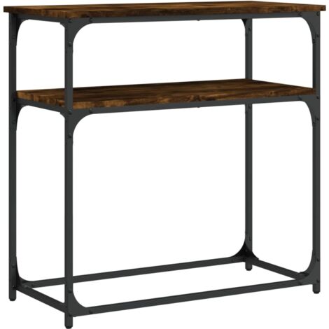 Table console,Table d'appoint,Bout de canapé chêne fumé 75x35,5x75 cm bois d'ingénierie CFW18517 (1/5)