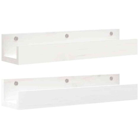 Étagères murales 2 pcs,Étagère flottante Blanc 50x12x9 cm Bois de pin massif CFW37666 (1/5)