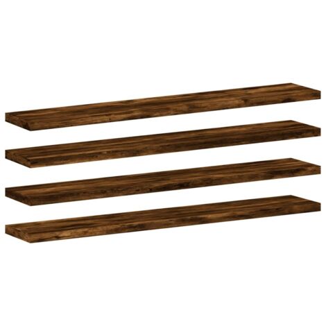 Étagères murales 4 pcs,Étagère flottante chêne fumé 60x10x1,5cm bois d'ingénierie CFW22983 (1/5)