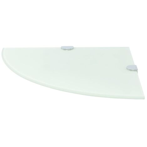 Étagère de coin avec supports chromés Verre Blanc 35 x 35 cm CFW31941 (1/5)