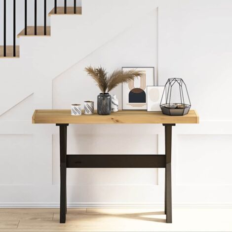 Table console，Table d'appoint，Bout de canapé NOAIN pieds en forme de X 120x30x75 cm massif pin CFW50680