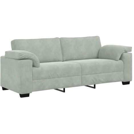 Canapé à 3 places,Sofa pour Salon,Banquette gris clair 178 cm Velours CFW948862 (1/5)