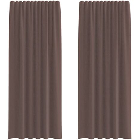 Rideaux en voile avec passants 2 pcs marron CFW56983 (1/5)