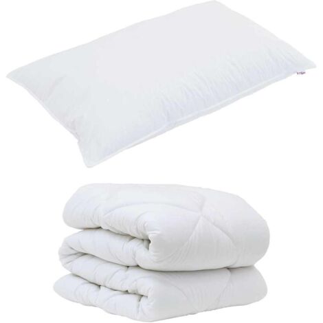 Duvet avec Oreiller avec oreiller 2 pcs,Couette Blanc Microfibre CFW74839 (1/5)
