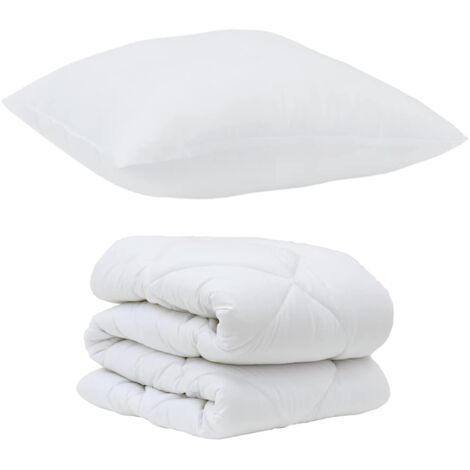 Ensemble de Duvet avec oreiller 2 pcs,Couette Blanc Microfibre CFW88053 (1/5)