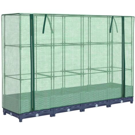 Jardinière,Lit surélevé avec housse de serre aspect rotin 160 x 40 x 123 cm CFW68535 (1/5)