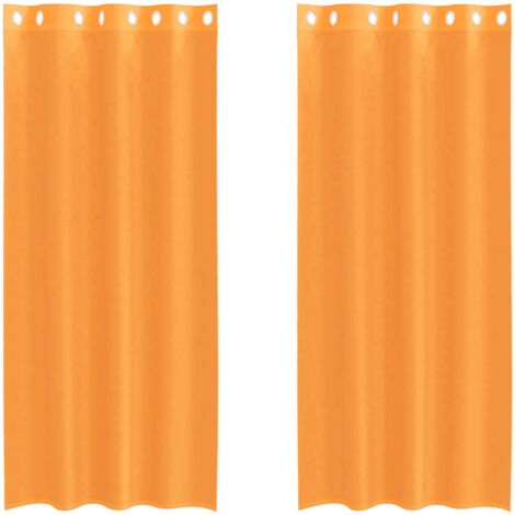 Rideaux en voile avec œillets 2 pcs orange 140x245 cm CFW99156 (1/5)