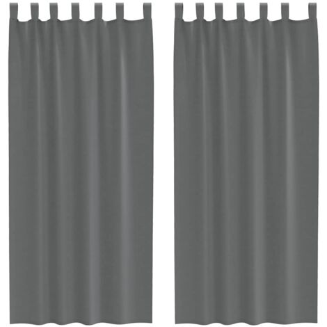Rideaux en voile avec boucles 2 pcs gris foncé 140x225 cm CFW23809 (1/5)
