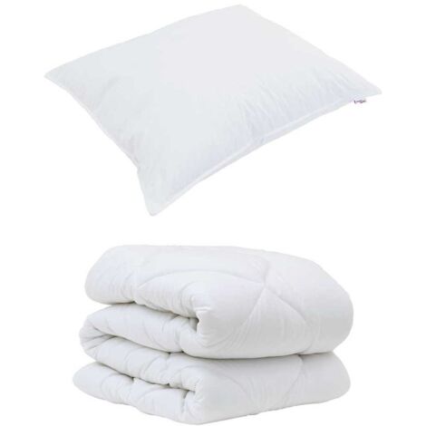 Duvet avec Oreiller avec oreiller 2 pcs,Couette Blanc Microfibre CFW32316 (1/5)