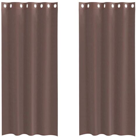Rideaux en voile avec œillets 2 pcs marron 140x225 cm CFW59905 (1/5)
