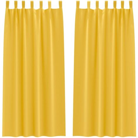 Rideaux occultants,Rideaux anti-lumière avec des rideaux Jaune moutarde Polyester CFW29314 (1/5)