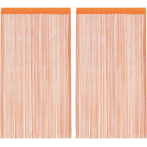 Rideau en fils 2 pcs 140 x 250 cm orange CFW24238 (1/5)