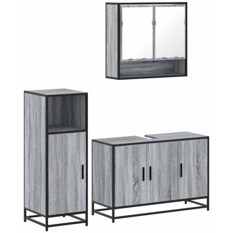 Ensemble de meubles de salle de bain 3 pcs,Ensemble d'armoires de salle de bain Sonoma gris CFW99432 (1/5)