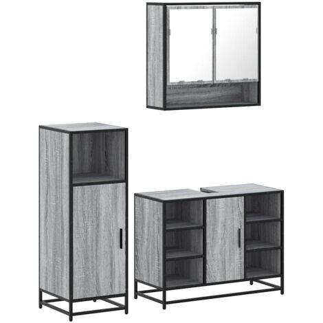 Ensemble de meubles de salle de bain 3 pcs,Ensemble d'armoires de salle de bain Sonoma gris CFW67453 (1/5)