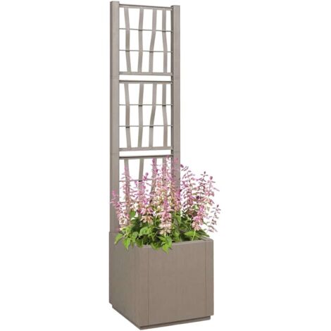 Cache-pot de jardin,Jardinière,Bac à fleurs Gris 36 x 36 x 140 cm Polypropylène CFW17467 (1/5)