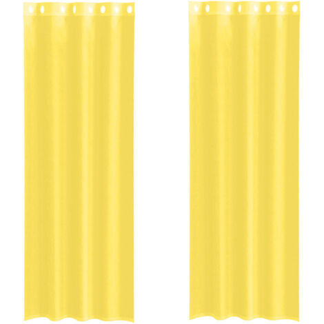 Rideaux en voile avec œillets 2 pcs jaune CFW90322 (1/5)