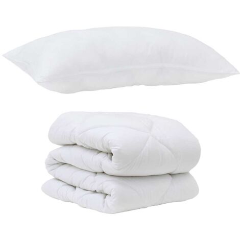 Ensemble de Duvet avec oreiller 2 pcs,Couette Blanc Microfibre CFW31446 (1/5)