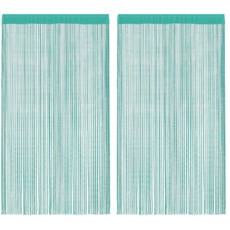Rideau en fils 2 pcs 140 x 250 cm turquoise CFW55954 (1/5)