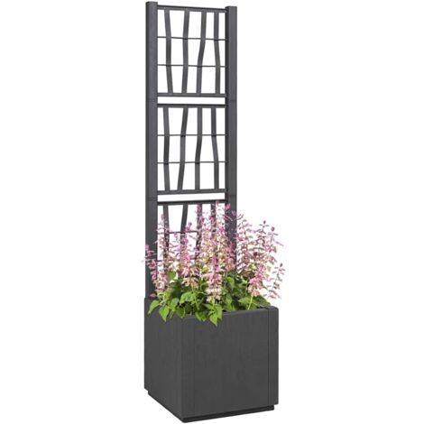 Cache-pot de jardin,Jardinière,Bac à fleurs Anthracite 36 x 36 x 140 cm Polypropylène CFW70038 (1/5)